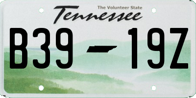 TN license plate B3919Z