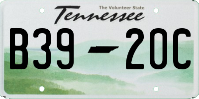 TN license plate B3920C