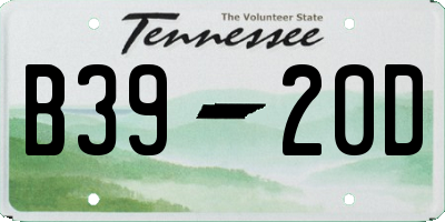 TN license plate B3920D