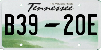 TN license plate B3920E