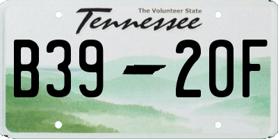 TN license plate B3920F