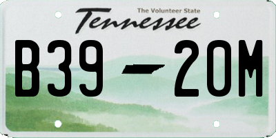 TN license plate B3920M