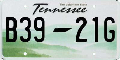 TN license plate B3921G