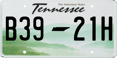 TN license plate B3921H