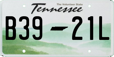 TN license plate B3921L
