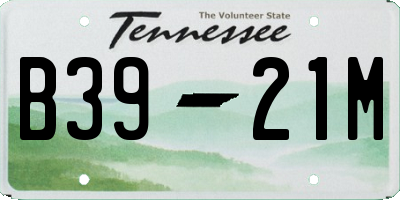 TN license plate B3921M