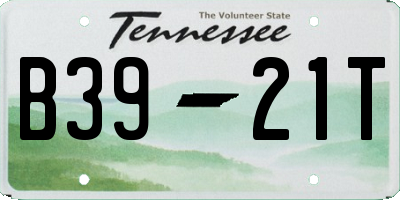 TN license plate B3921T
