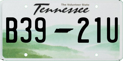TN license plate B3921U
