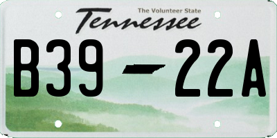 TN license plate B3922A