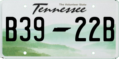 TN license plate B3922B