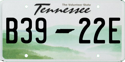 TN license plate B3922E