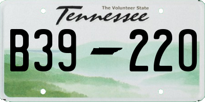 TN license plate B3922O