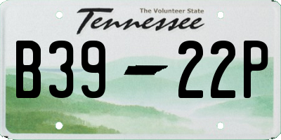 TN license plate B3922P
