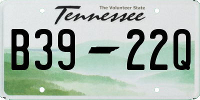 TN license plate B3922Q