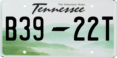 TN license plate B3922T