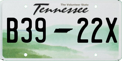 TN license plate B3922X