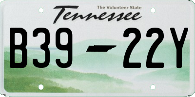 TN license plate B3922Y