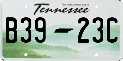 TN license plate B3923C