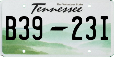 TN license plate B3923I