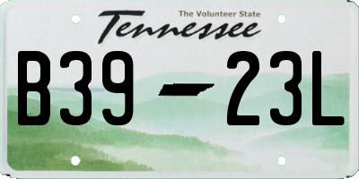 TN license plate B3923L