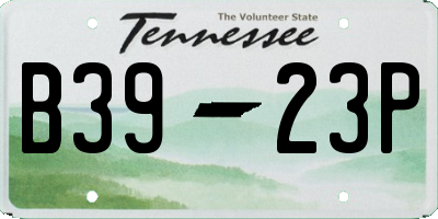 TN license plate B3923P
