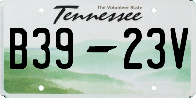 TN license plate B3923V