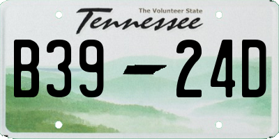TN license plate B3924D
