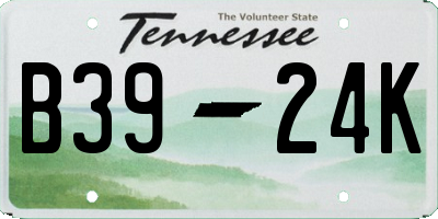 TN license plate B3924K