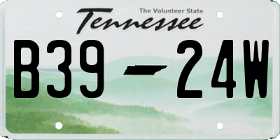 TN license plate B3924W