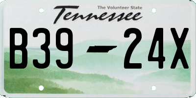 TN license plate B3924X