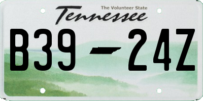 TN license plate B3924Z