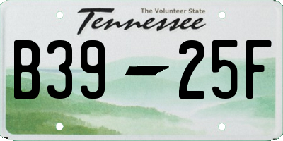 TN license plate B3925F