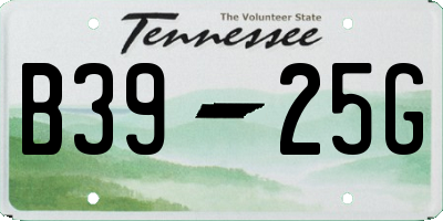 TN license plate B3925G