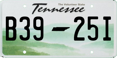 TN license plate B3925I