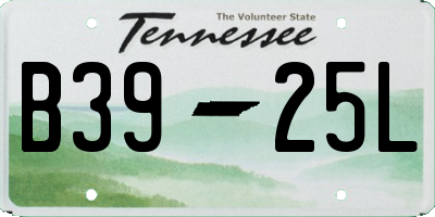 TN license plate B3925L