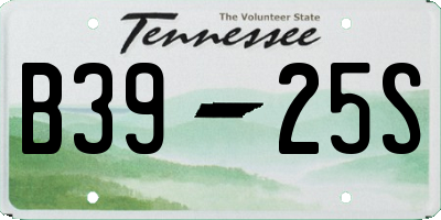 TN license plate B3925S