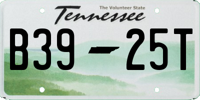TN license plate B3925T