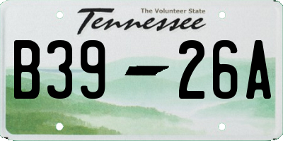 TN license plate B3926A