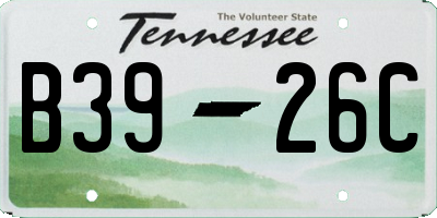 TN license plate B3926C