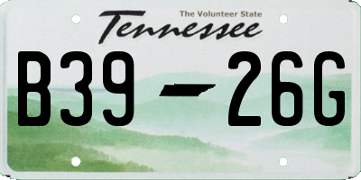 TN license plate B3926G