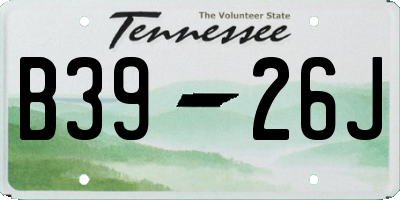 TN license plate B3926J