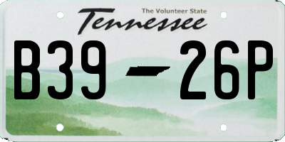 TN license plate B3926P