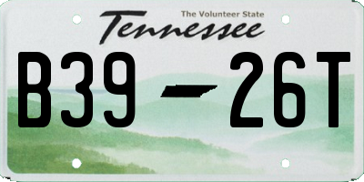 TN license plate B3926T