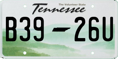 TN license plate B3926U