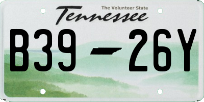 TN license plate B3926Y