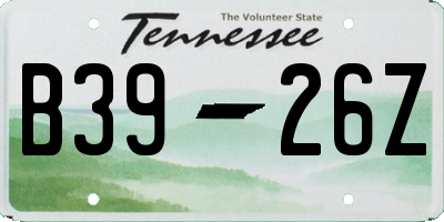 TN license plate B3926Z