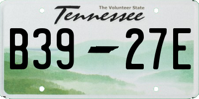 TN license plate B3927E