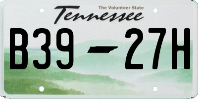 TN license plate B3927H