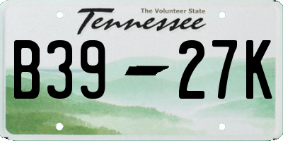 TN license plate B3927K