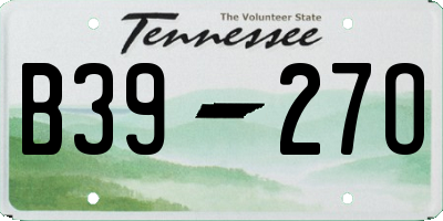 TN license plate B3927O